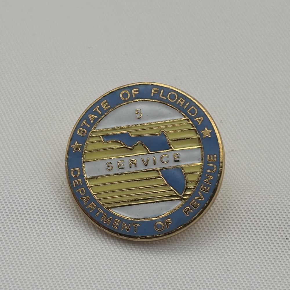 State Of Florida Department Of Revenue 5 Years Of Service Employee Lapel Hat Pin
